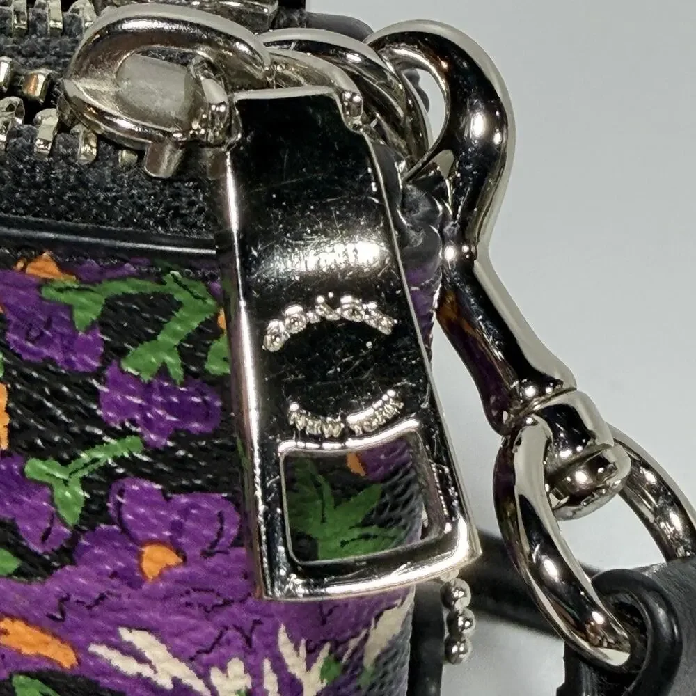 Coach Rose Meadow PURPLE FLORAL Layla Convertible Crossbody Clutch Purse F57922 - Picture 4 of 10
